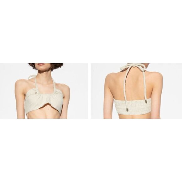 New Proenza Schouler White Label Size 4 Cropped top Gingham Halter Bralette - Picture 2 of 11
